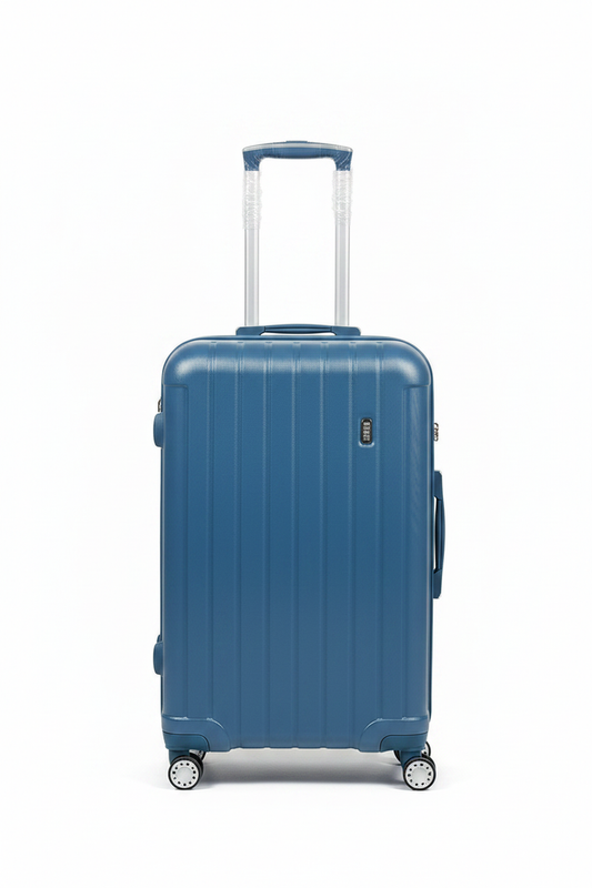 Single Steel Blue Hard-Shell Suitcase - Revised