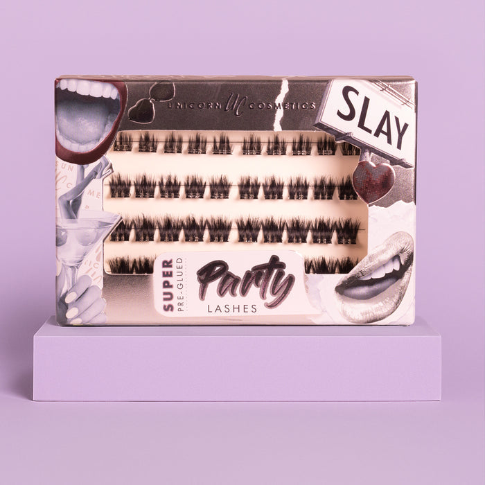 *NEW* SLAY Super Pre-Glued Party Lashes - Limited Edition - Unicorn Cosmetics
