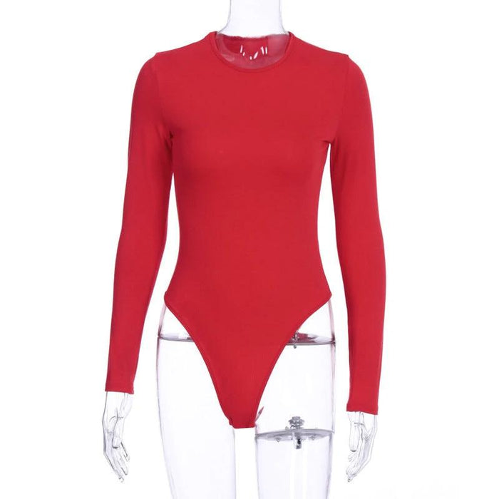 Slim bodysuit long-sleeved tube top sexy T-shirt women