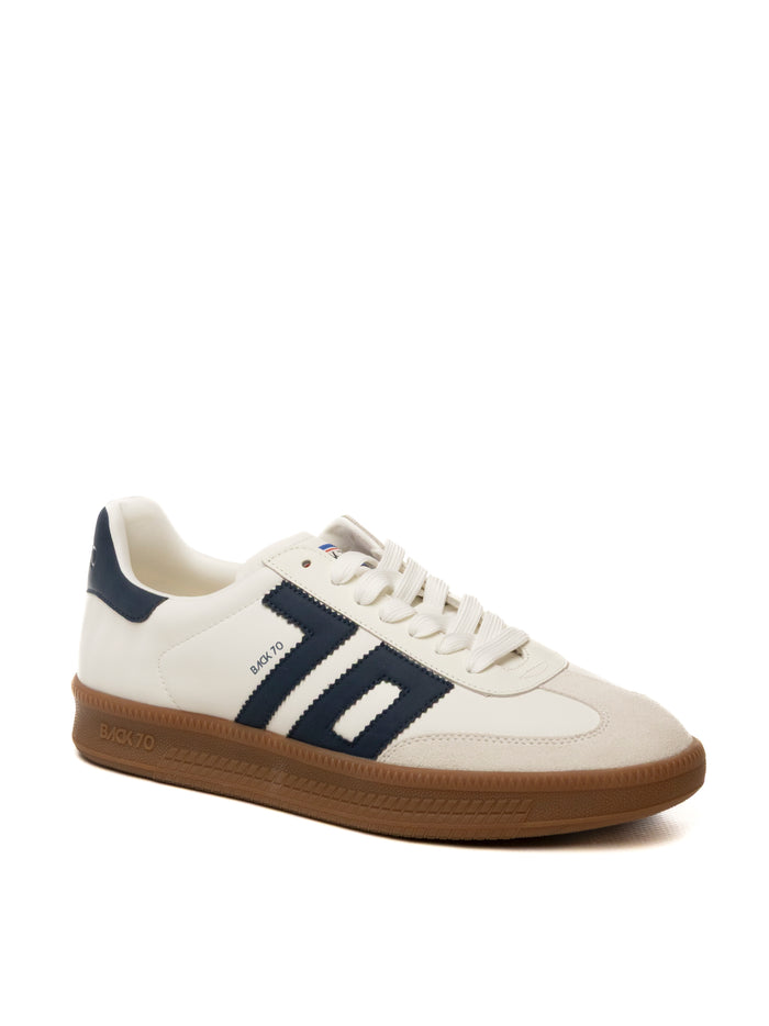 BACK 70 Sneaker double bianco/navy DOUBLE V26-02 NAVY