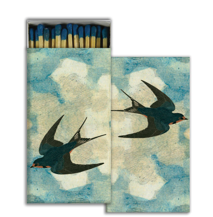 sparrows in flight: match box