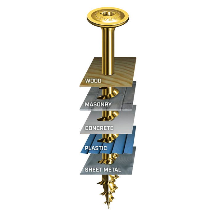SPAX Multi-Material Wafer Head Yellow Zinc T-Star Plus Cabinet Screws