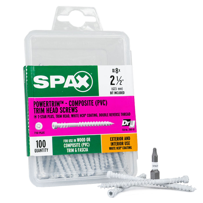 #8 (T-10+) / 2-1/2" White HCR / Trim Pax (100 QTY)