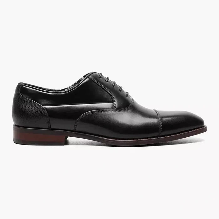 Stacy Adams Kallum Mens Black Lace-up Oxford Leather Dress Shoes - The Suit Depot