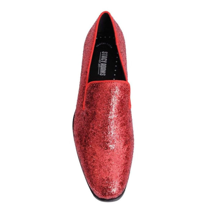 Stacy Adams Swank Textured Red Sparkle Slip-on Dress Shoes - The Suit Depot