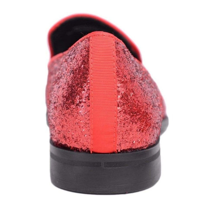 Stacy Adams Swank Textured Red Sparkle Slip-on Dress Shoes - The Suit Depot