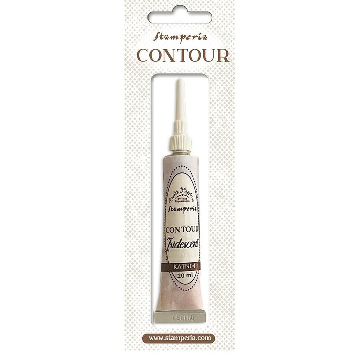 Stamperia - Create Happiness - Contour Liner - 20ml - Iridescent. The Stamperia Create Happiness Contour Liner comes in a tube of approximately 20 ml and features a fine tip, ideal for drawing, highlighting patterns, and creating 3D decorations. Available at Embellish Away located in Bowmanville Ontario Canada.