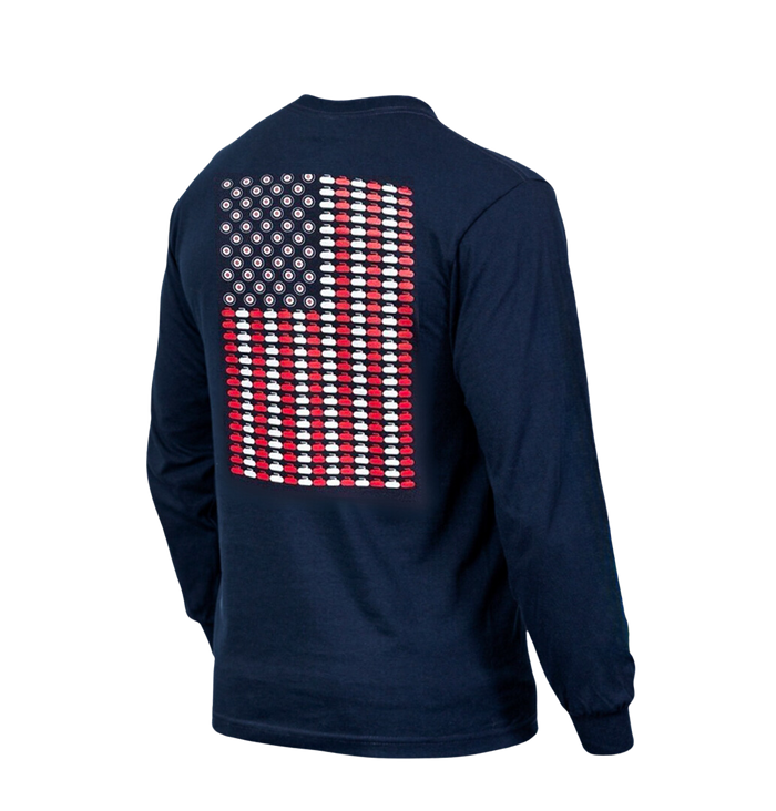 Stars, Stripes & Stones: American Flag Curling Unisex Long Sleeve