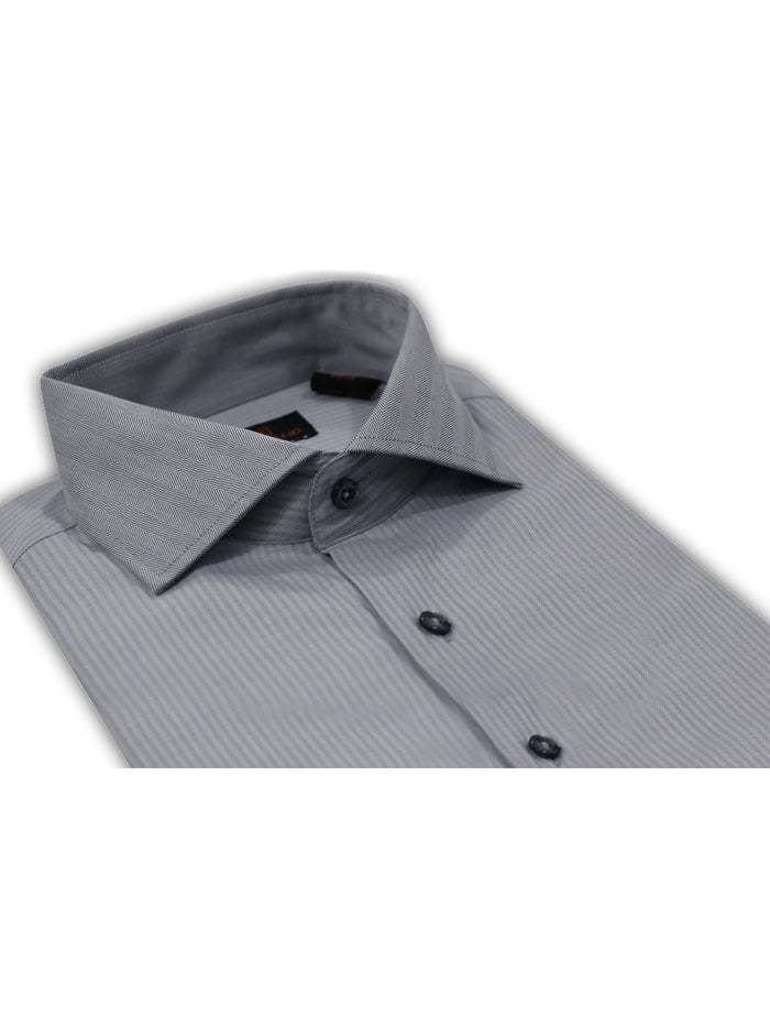 Steven Land Mens Silver Gray 100% Cotton Classic Fit French Cuff Dress Shirt