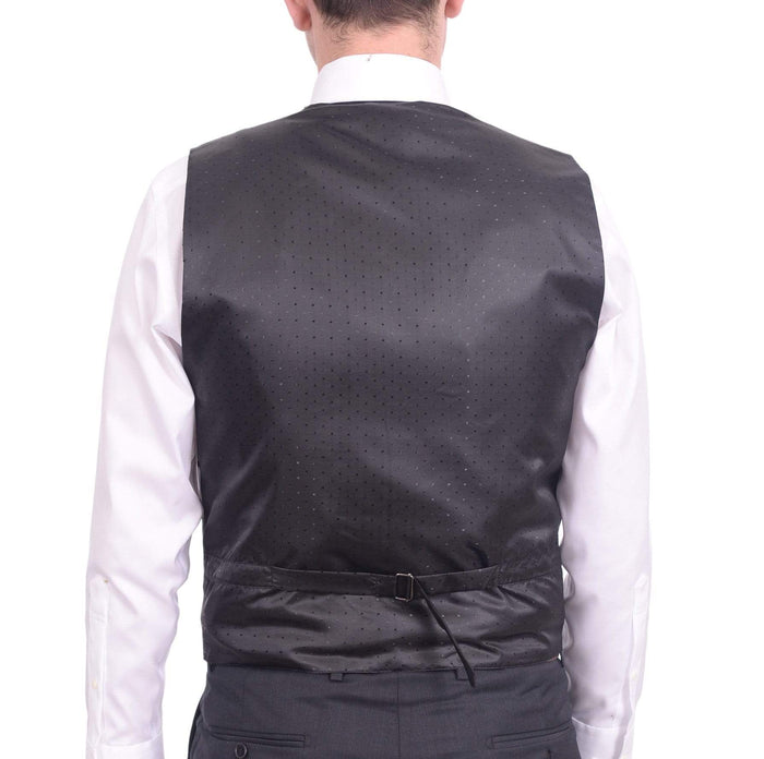 Steven Land Solid Black Velour Six Button Vest With Necktie & Bowtie Set - The Suit Depot
