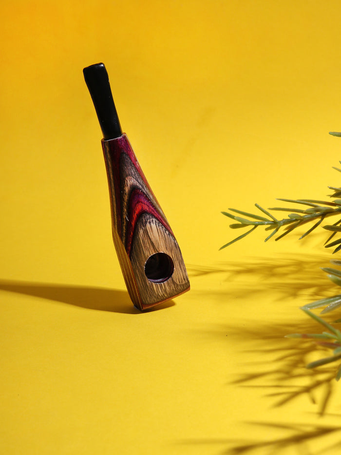 Super Psyche Wooden Pipe | Purple - Grey-Image 1