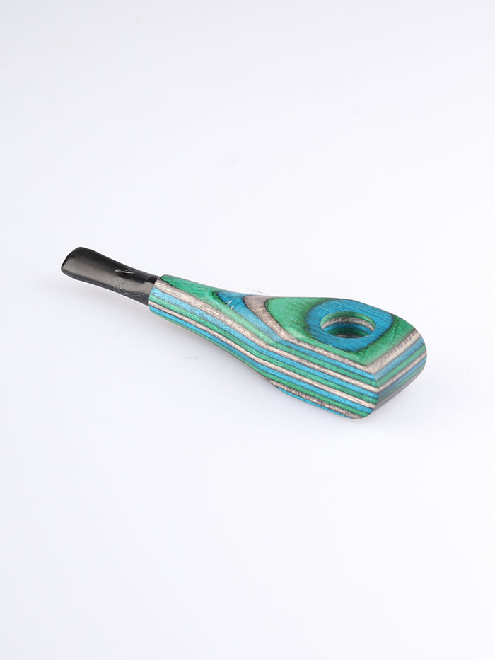 Super Psyche Wooden Pipe | Blue - Grey - Green-Image 2