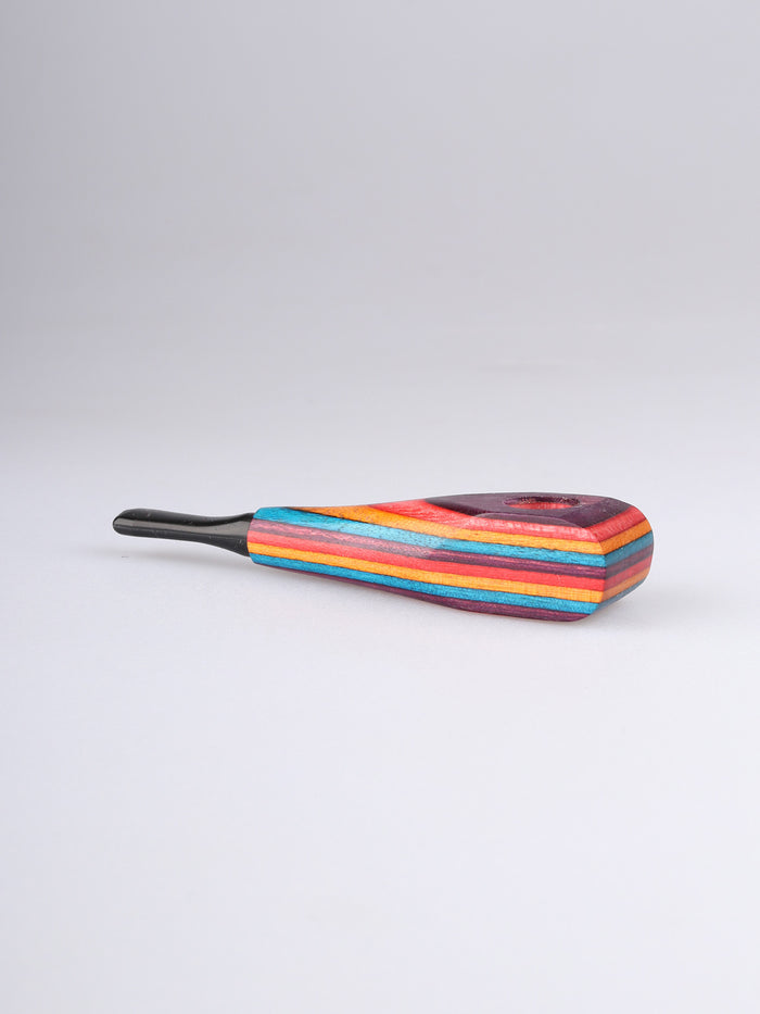 Super Psyche Wooden Pipe | Orange - Red - Blue - Purple-Image 2