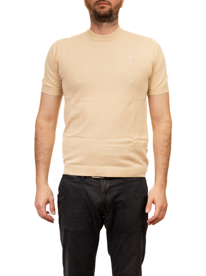 REFRIGUE t-shirt logo burro 2816MW00175 KNIT-BUTTER