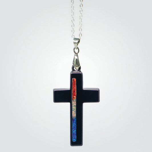 T2T Patriot Cross Necklace – (Black Ceramic R/W/B)
