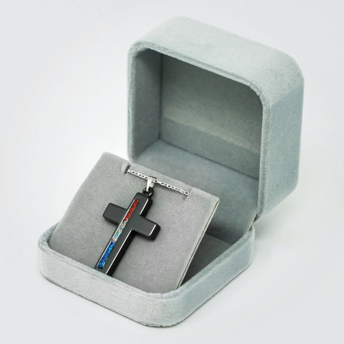 T2T Patriot Cross Necklace – (Black Ceramic R/W/B)