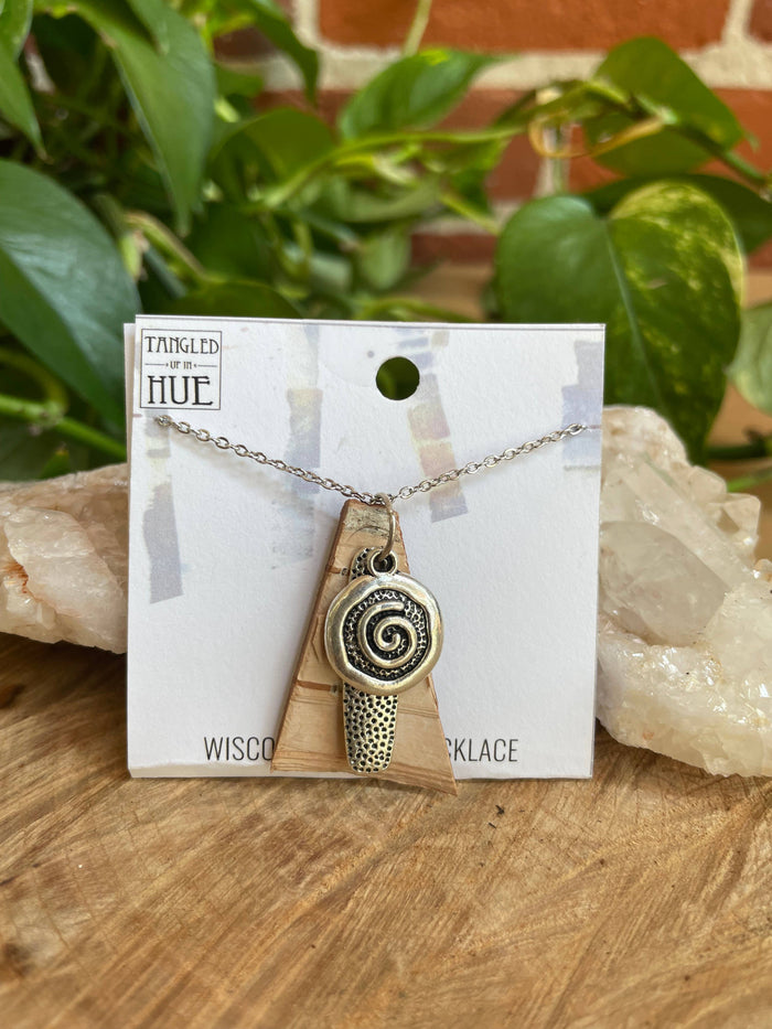 Tangled Up In Hue - Handmade Birch Bark Necklaces: Gold chain