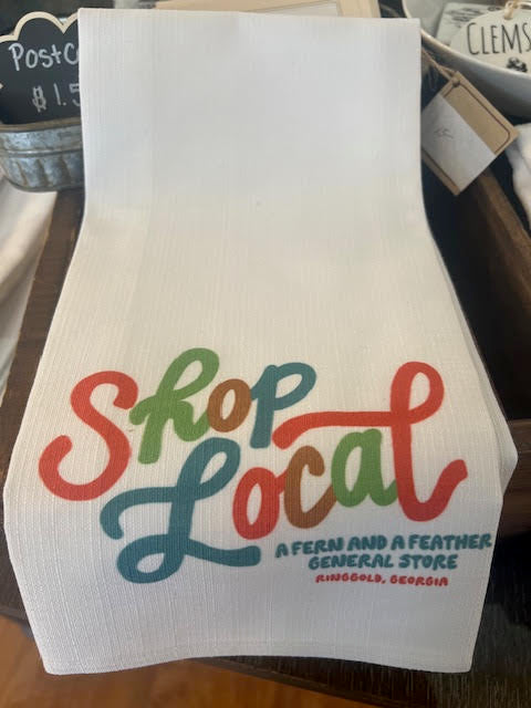 Tea Towels Shop Local A Fern & a Feather