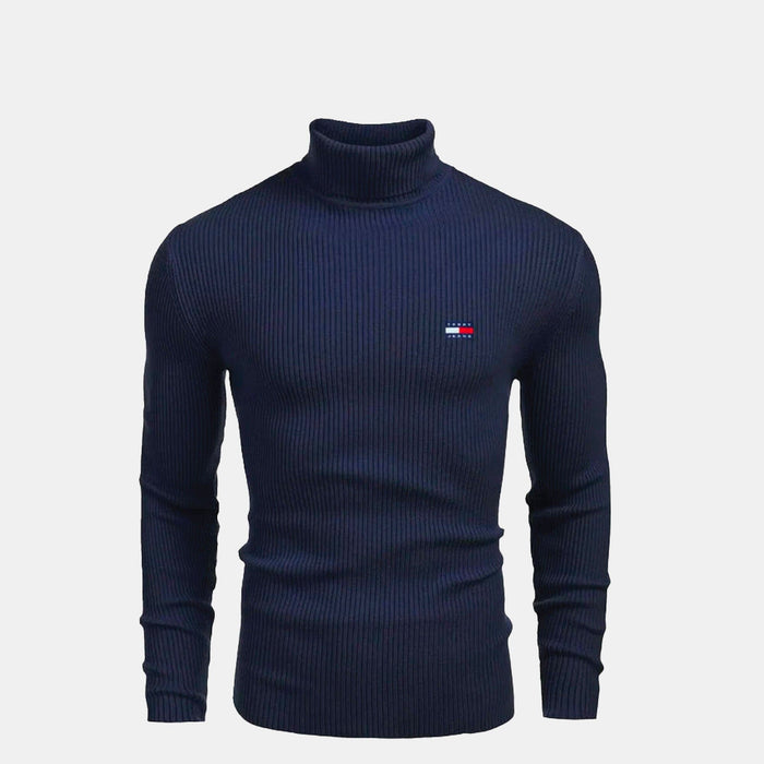 TH Turtleneck Cable-Knit Wool Sweater