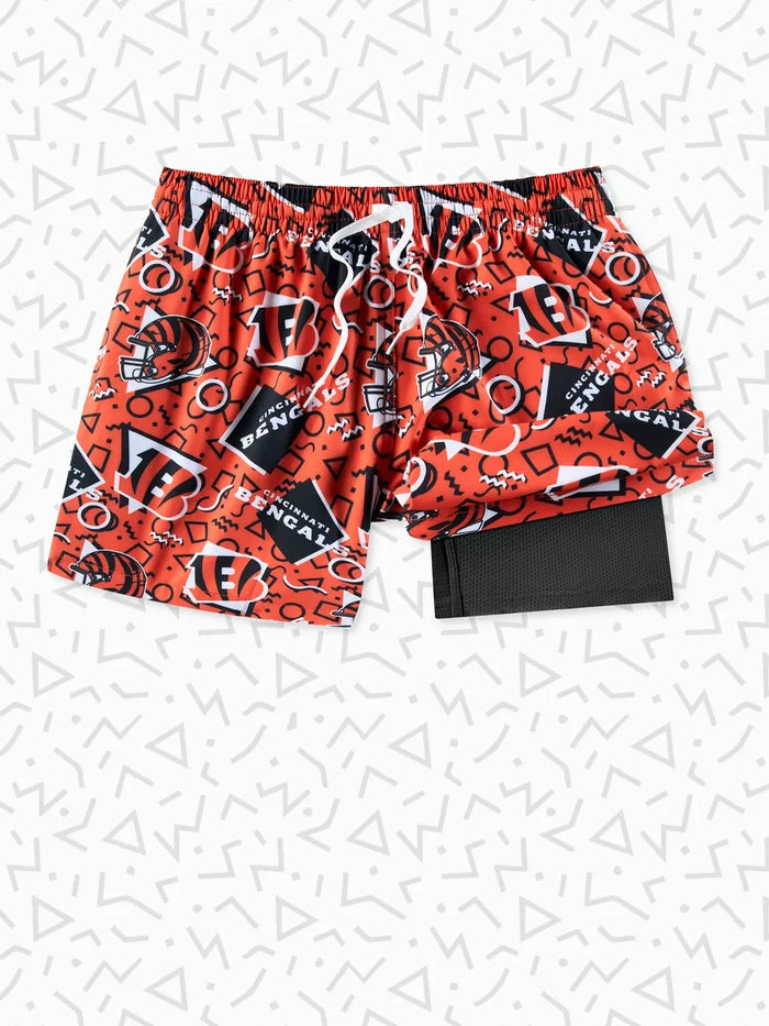 The Bengals Game Day Fit 5.5" (Classic Lined Swim) - Image 1 - Chubbies Shorts