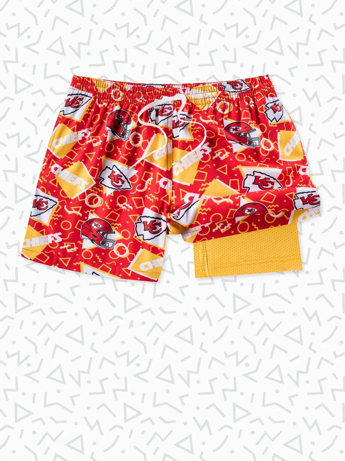The Chiefs Game Day Fit 5.5" (Classic Lined Swim) - Image 1 - Chubbies Shorts
