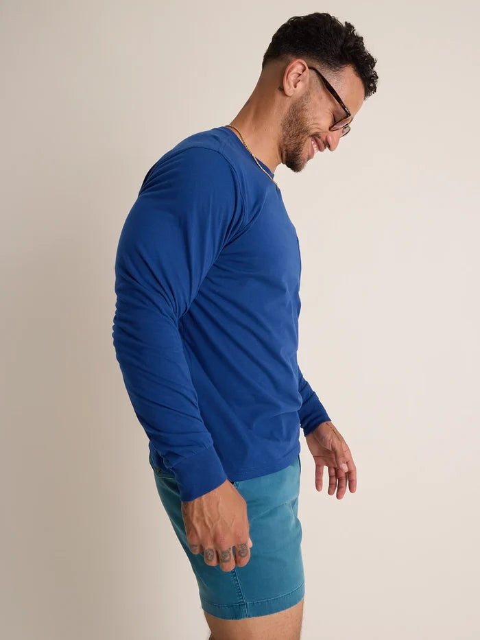 The Classic (L/S Pocket T-Shirt) - Navy - Image 3 - Chubbies Shorts