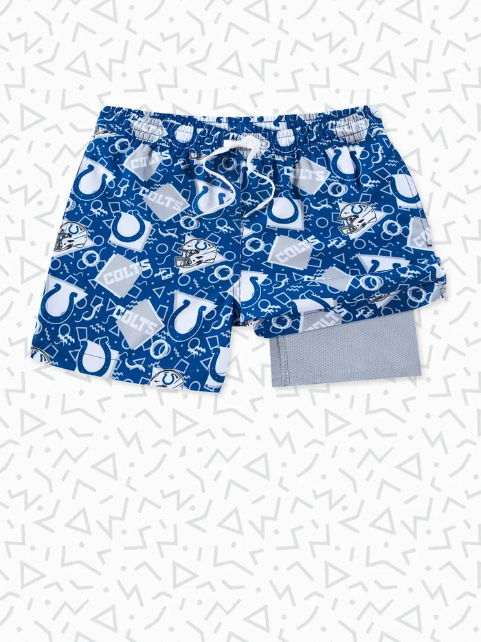 The Colts Game Day Fit (Boys Classic Lined Trunk) - Image 1 - Chubbies Shorts