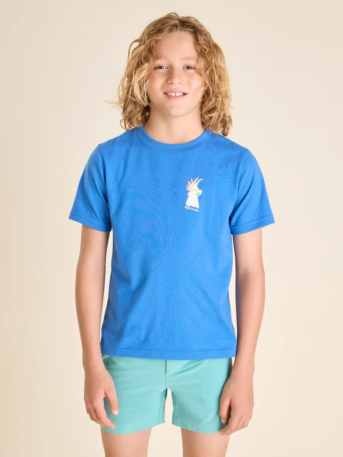 The Cool Rooster (Boys Non Pocket T-Shirt) - Royal Blue - Image 1 - Chubbies Shorts