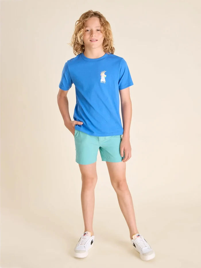The Cool Rooster (Boys Non Pocket T-Shirt) - Royal Blue - Image 4 - Chubbies Shorts