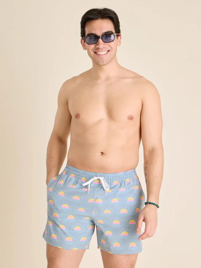 The Heat Waves- Gray 5.5" (Classic Lined Swim Trunk) - Image 2 - Chubbies Shorts