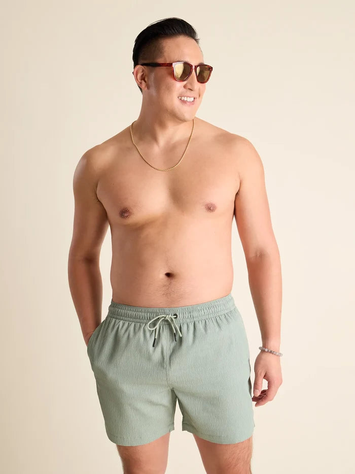 The In Fields 5.5" (Textured Lined Swim) - Image 4 - Chubbies Shorts