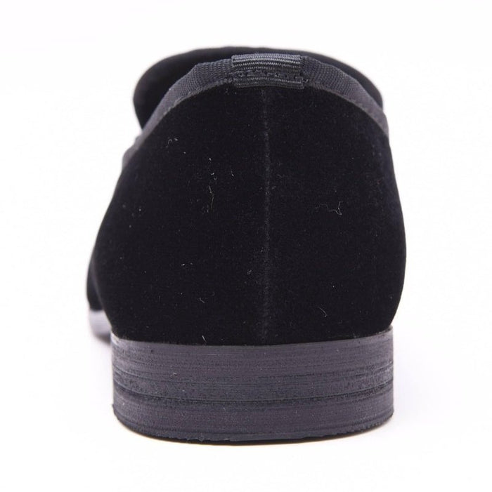 The Lapel Project The Lapel Project Black Velvet Loafer Prom Wedding Slip On Mens Dress Shoes