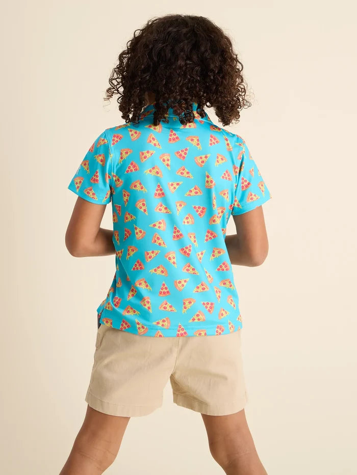 The Lil Packed Pizza For Lunch (Toddler Performance Polo) - Image 2 - Chubbies Shorts