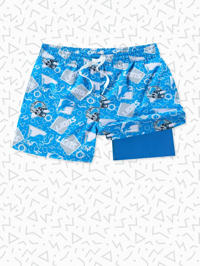 The Lions Game Day Fit (Boys Classic Lined Trunk) - Image 1 - Chubbies Shorts
