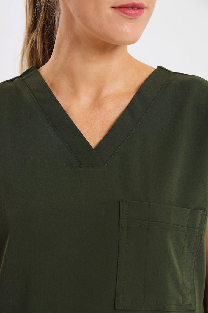 THE LUX LADIES V-NECK TULIP TOP - Greens Medi Scrubs South Africa - Premium Medical Uniforms & Apparel - Delivery Across SA