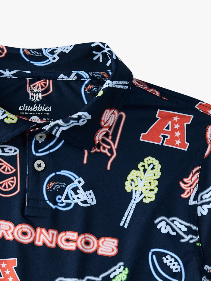 The Neon Broncos (NFL Boys Performance Polo) - Image 2 - Chubbies Shorts