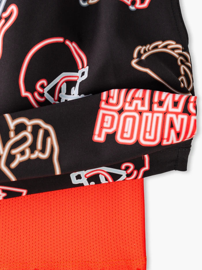 The Neon Browns 5.5" (NFL Classic Lined Swim Trunks) - Image 2 - Chubbies Shorts