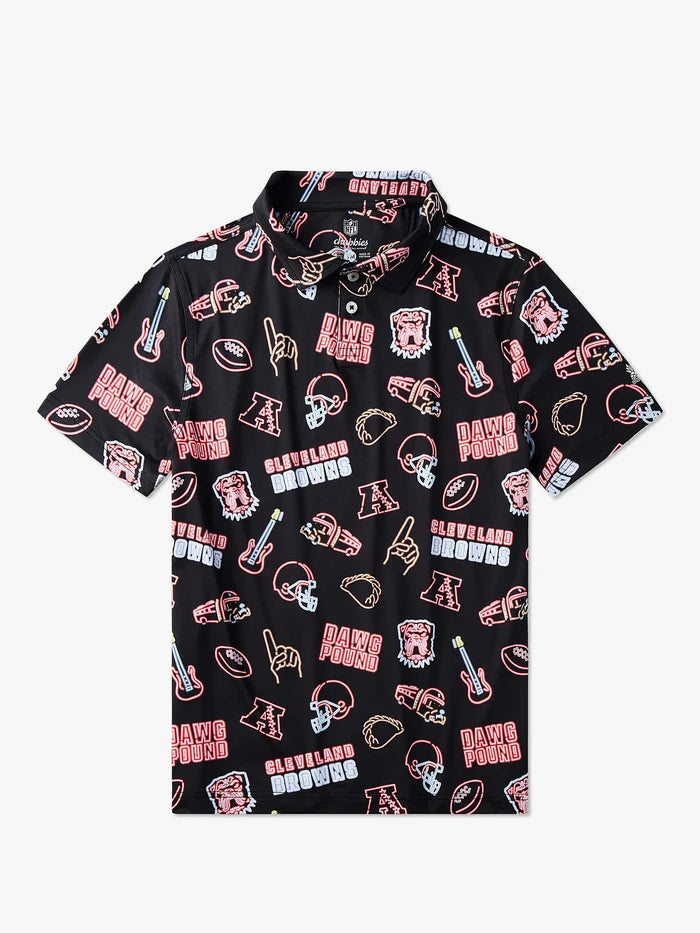 The Neon Browns (NFL Boys Performance Polo) - Image 1 - Chubbies Shorts