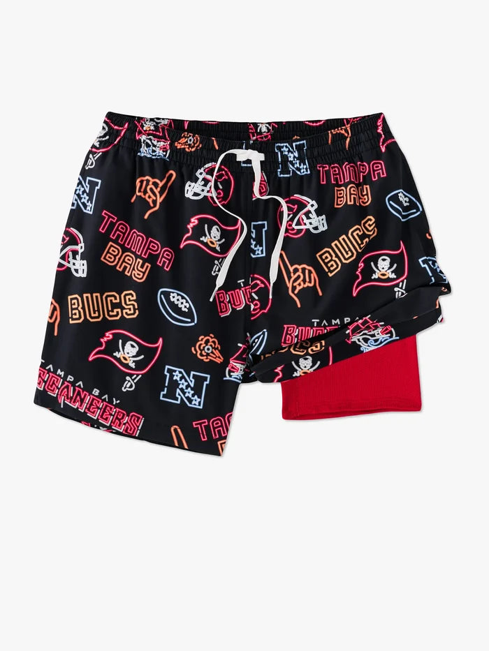 The Neon Buccaneers 5.5" (NFL Classic Lined Swim Trunks) - Image 1 - Chubbies Shorts
