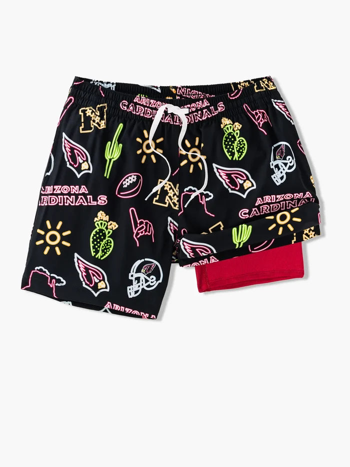 The Neon Cardinals 5.5" (NFL Classic Lined Swim Trunks) - Image 1 - Chubbies Shorts