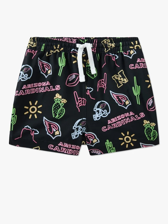The Neon Cardinals (NFL Toddler Swim Trunk) - Image 1 - Chubbies Shorts