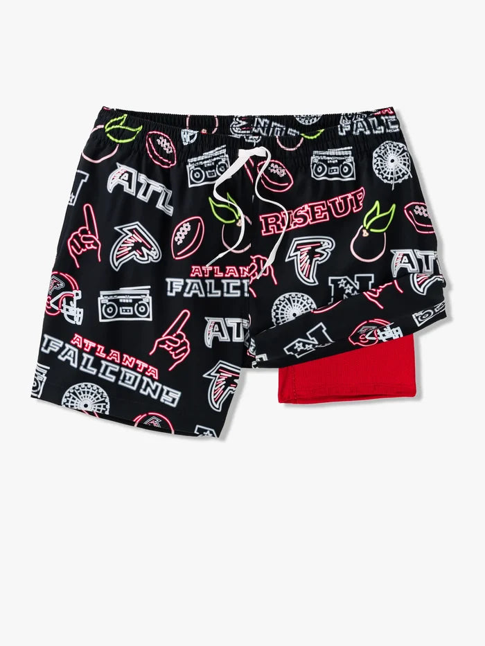 The Neon Falcons 5.5" (NFL Classic Lined Swim Trunks) - Image 1 - Chubbies Shorts