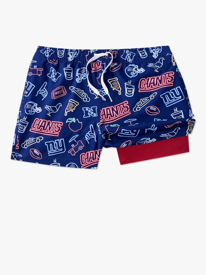 The Neon Giants (NFL Boys Lined Classic Swim Trunk) - Image 1 - Chubbies Shorts