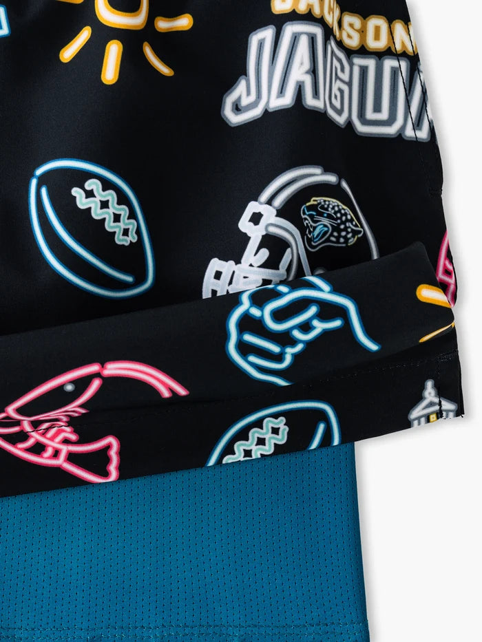 The Neon Jaguars 5.5" (NFL Classic Lined Swim Trunks) - Image 2 - Chubbies Shorts