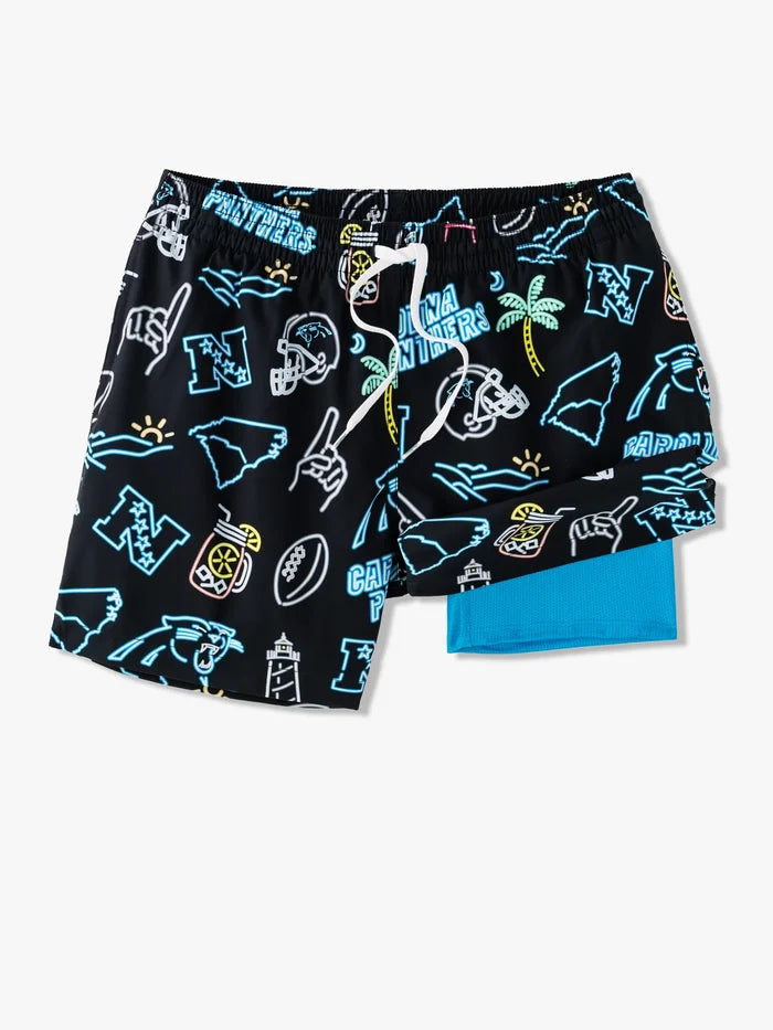 The Neon Panthers 5.5" (NFL Classic Lined Swim Trunks) - Image 1 - Chubbies Shorts