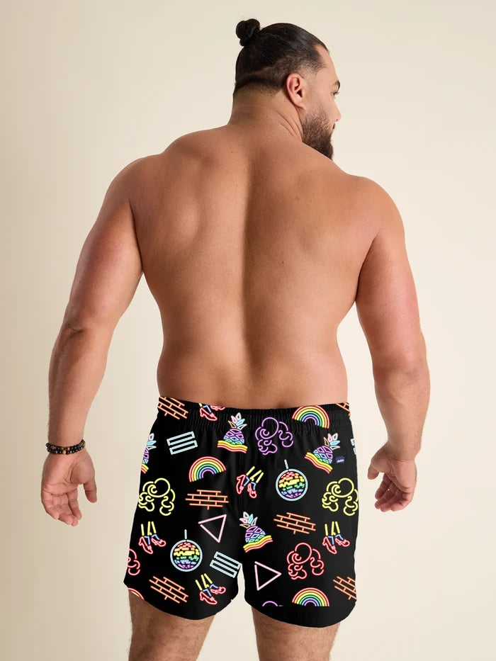The Neon Pride 4" (Classic Lined Swim Trunks) - Image 2 - Chubbies Shorts