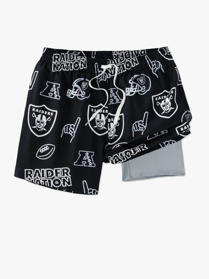 The Neon Raiders 5.5" (NFL Classic Lined Swim Trunks) - Image 1 - Chubbies Shorts