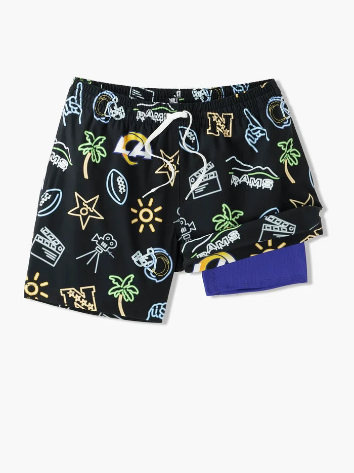 The Neon Rams 5.5" (NFL Classic Lined Swim Trunks) - Image 1 - Chubbies Shorts