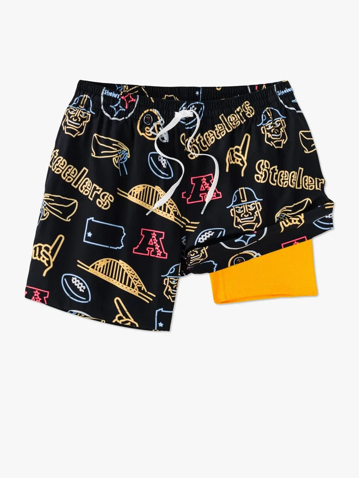 The Neon Steelers 5.5" (NFL Classic Lined Swim Trunks) - Image 1 - Chubbies Shorts