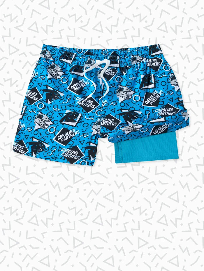 The Panthers Game Day Fit (Boys Classic Lined Trunk) - Image 1 - Chubbies Shorts
